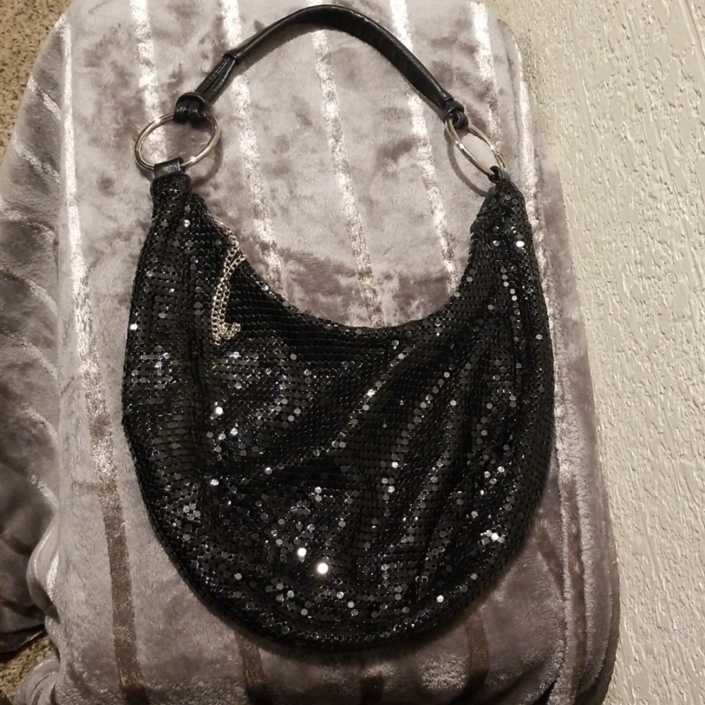 Black mesh purse